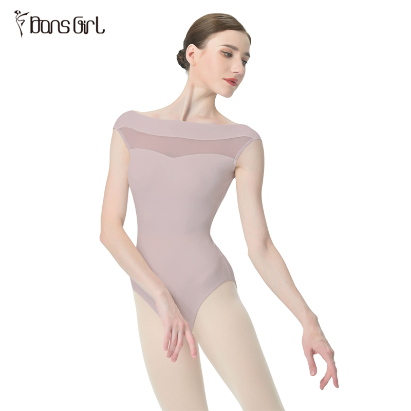 Women Elegant Sleeveless Ballet Leotard With Mesh